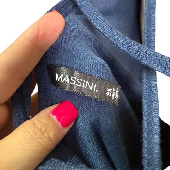 Massini Double Layered Top Casual Size 3X in Blue - Picture 9 of 10